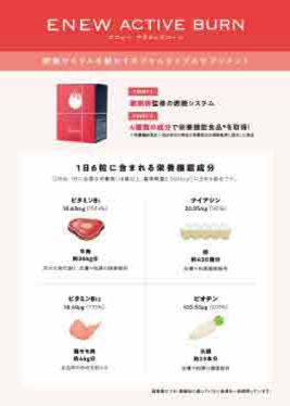 ENEWアクティブバーン　成分量比較 A4POP